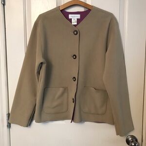 Susan Bristol Tan Fleece Women's Jacket Size Small